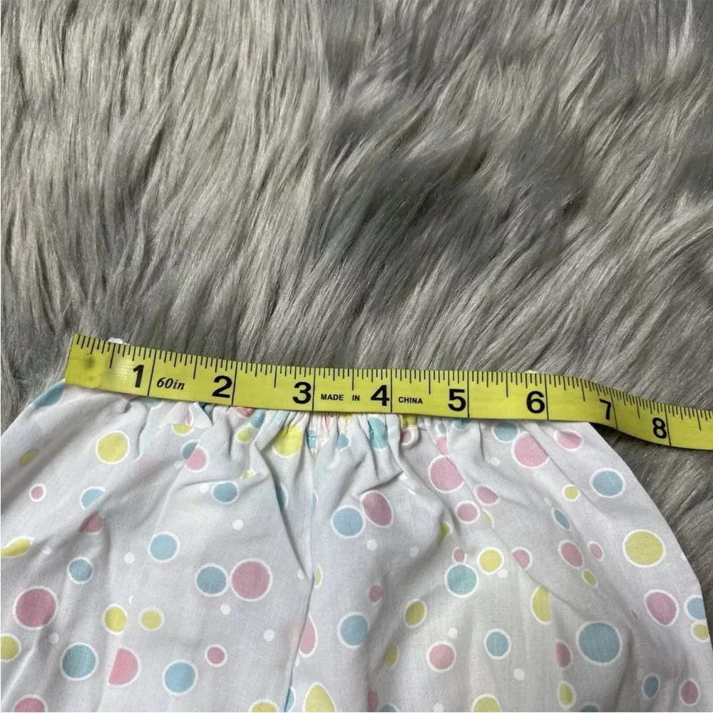 Vintage Baby Girls White Pink Blue Yellow Polka Dot Bloomers